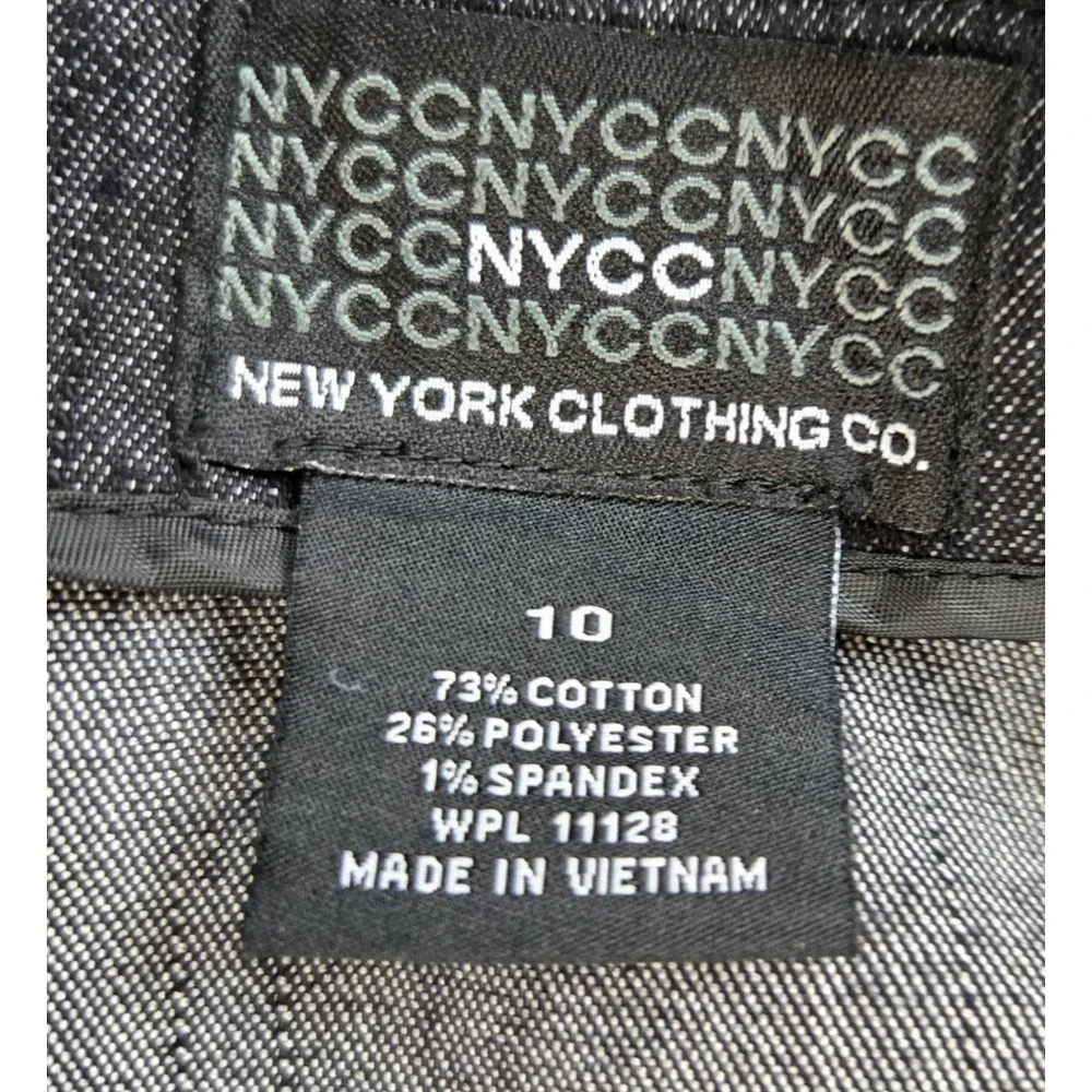 NYCC Women's‎ Jean Flared Skirt Knee Length Back Zip Light Black Denim Size 10